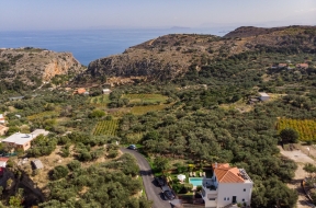 Aerial view of the villa! Only 600 meters by the Afrata Beach !